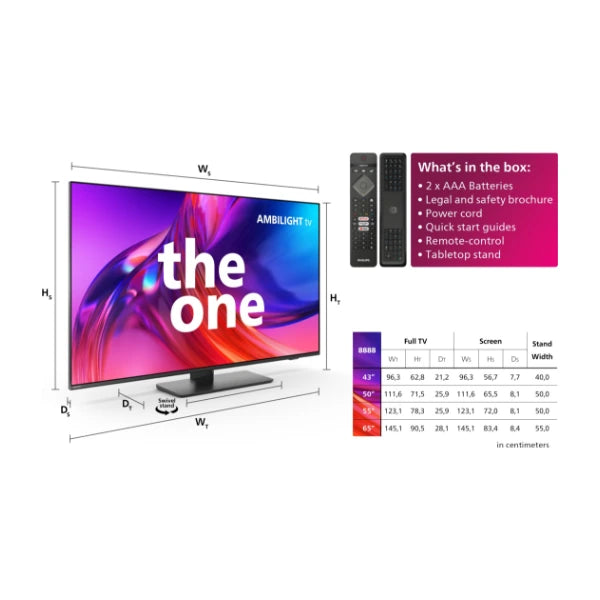 Philips - 43 inch - The One 43PUS8888/12 - 4K Ultra HD-LED + Ambilight