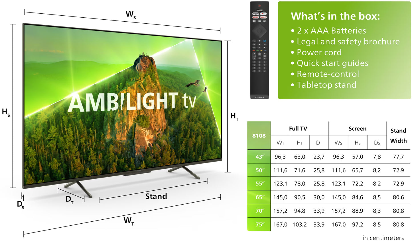 Philips - 50 inch - 50PUS8108/12 - 4K Ultra HD-LED + Ambilight