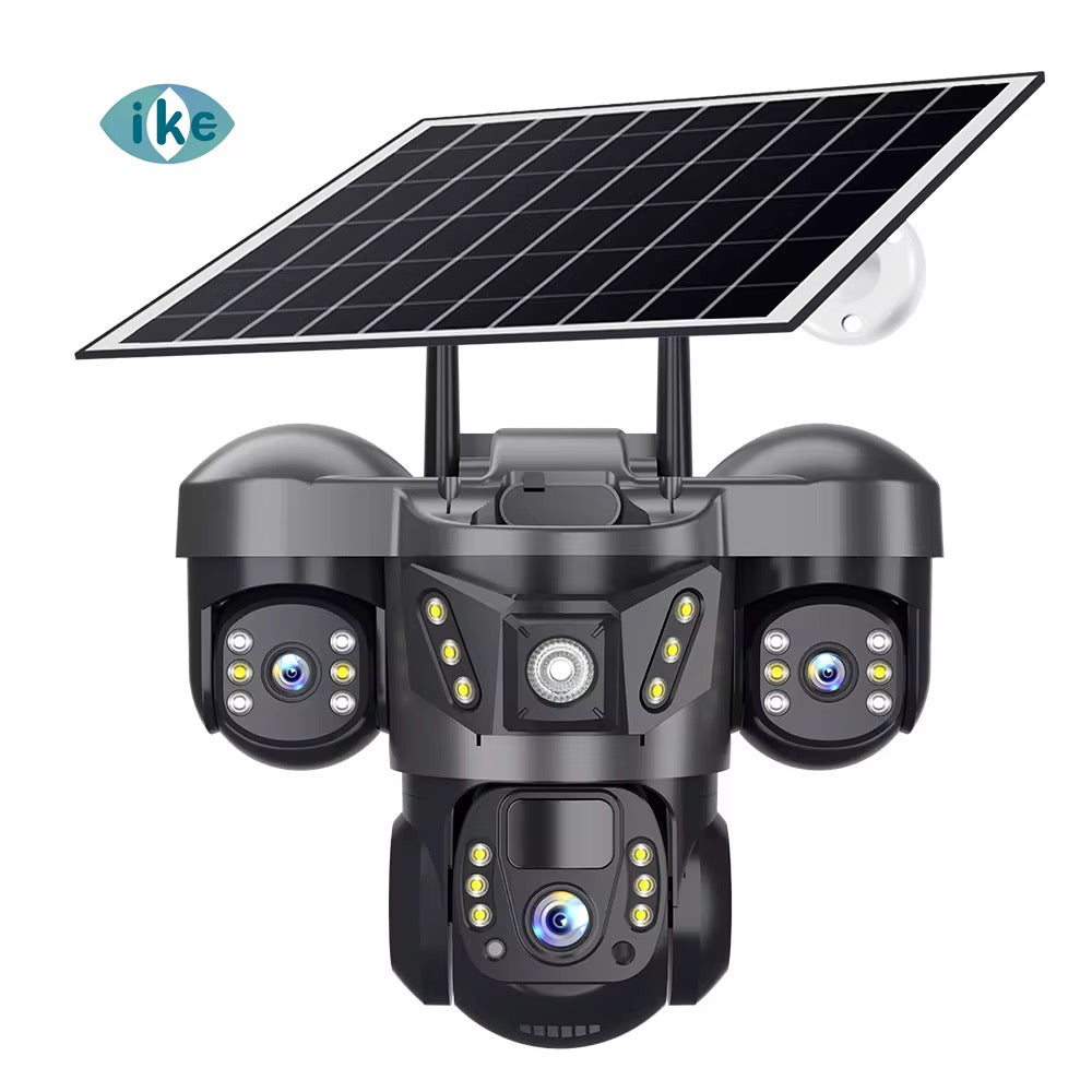 QUAD '4' LENS PTZ CAMERA 8K BEVEILIGINGS CAMERA MET ZONNEPANEEL